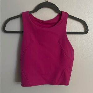 Lululemon Athletica Pink Fitted Crop Tank Top